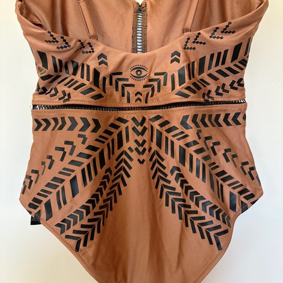 Biliblond Kim One Piece Swimsuit Gold Black XL Straps Cheeky - Picture 10 of 16